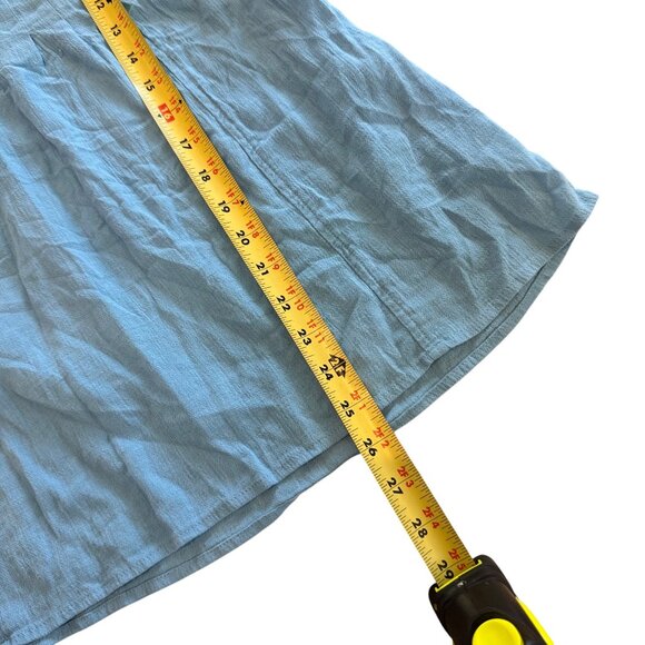 J. Jill Womens Blue Tunic Top Size S 100% Cotton Long Sleeve Split V-Neck Lightw - Picture 6 of 8